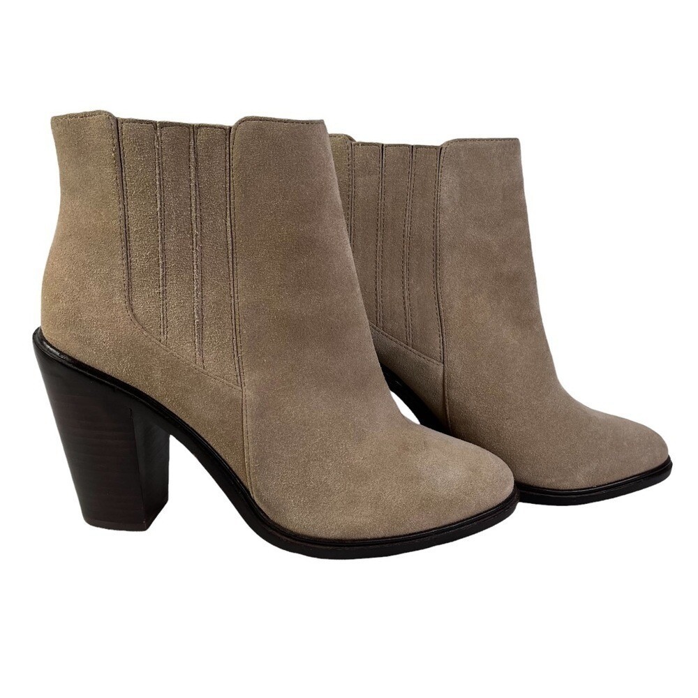 Joie Ankle Booties Womens Size 10 Cloee Tan Suede Slip On Boots